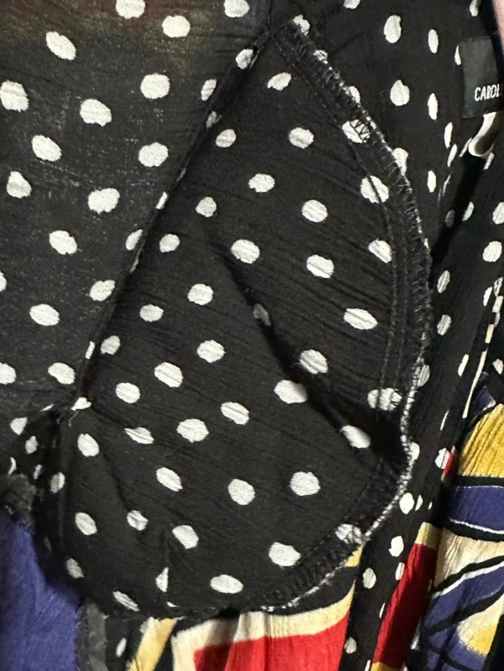 CAROLE LITTLE  Black Polka Dot Artsy Cardigan Kimono Vintage Size 20 - Picture 6 of 8